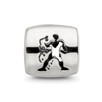 Sterling Silver Reflections Aquarius Zodiac Antiqued Bead