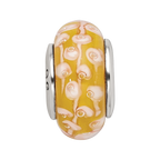 Sterling Silver ReflectionsYellow Hand-blown Glass Bead