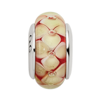 Sterling Silver Reflections Yellow Floral Hand-blown Glass Bead